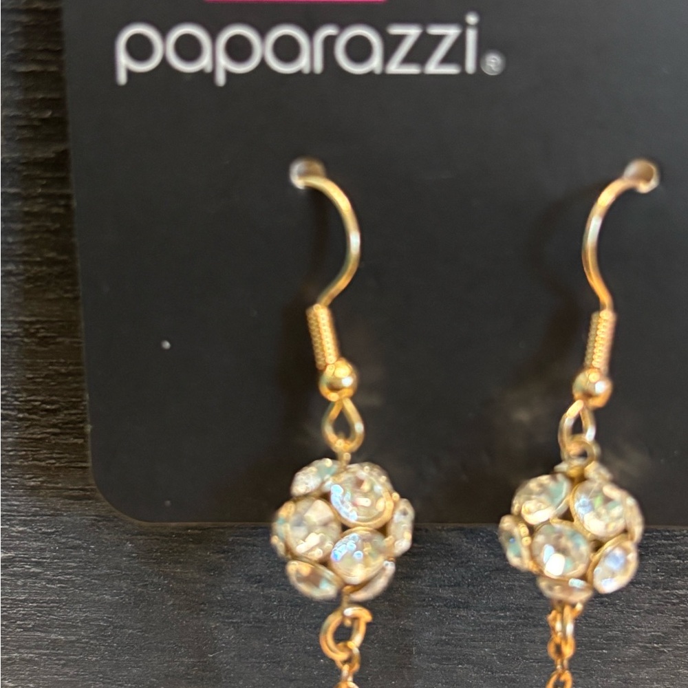 Paparazzi Gold and Silver Dangle Earrings - Picture 2 of 5